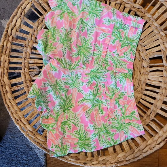 Lilly Pulitzer Women's Vibrant Pink and Green Shorts - Picture 4 of 4
